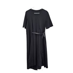 JNBY Women's Cotton Short Sleeves Tie Waist Tee Dress - L